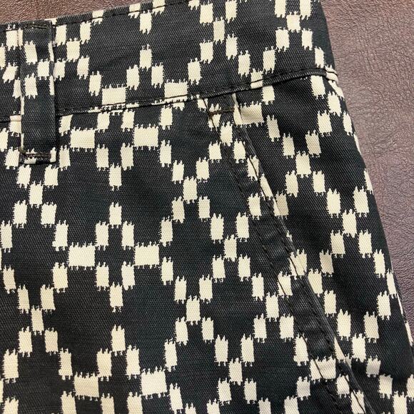 Gap Womens 10R Mid-Rise Black Geometric Print Shorts Cotton Preppy Summer‎ - Picture 10 of 13